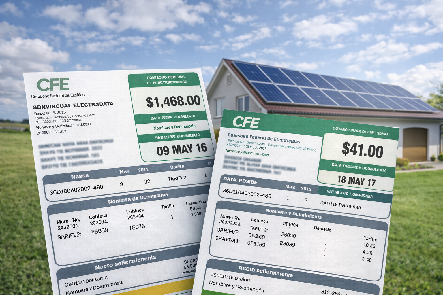 Ejemplo de recibo CFE para análisis solar